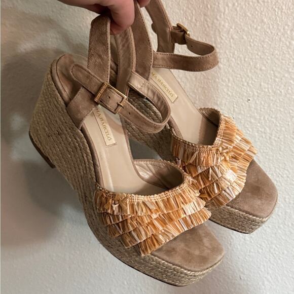 Paloma Barcelo Raffia Espadrille Wedges 39 - Picture 1 of 9